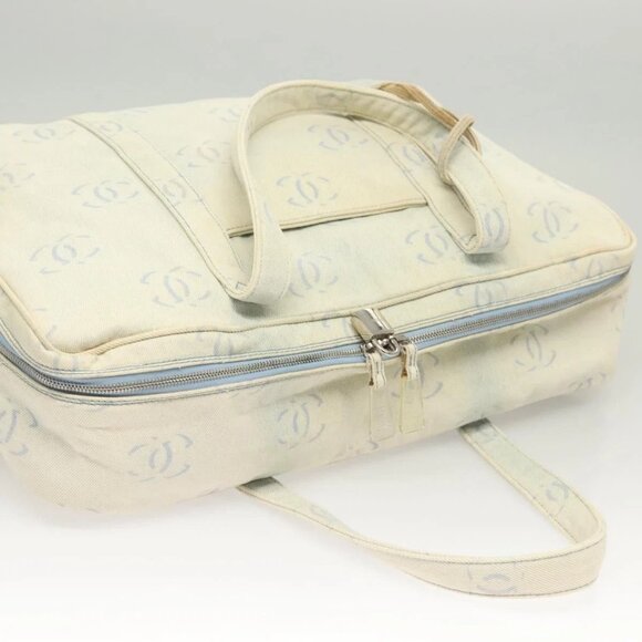 CHANEL Hand Bag Denim Light Blue Silver CC Auth - Picture 9 of 15